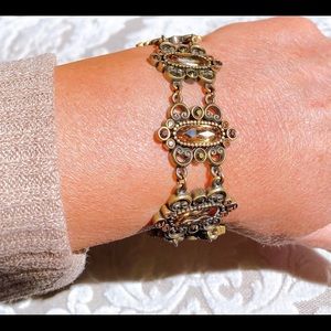 Myka Swarovski Antique Brass Butterfly Bra…